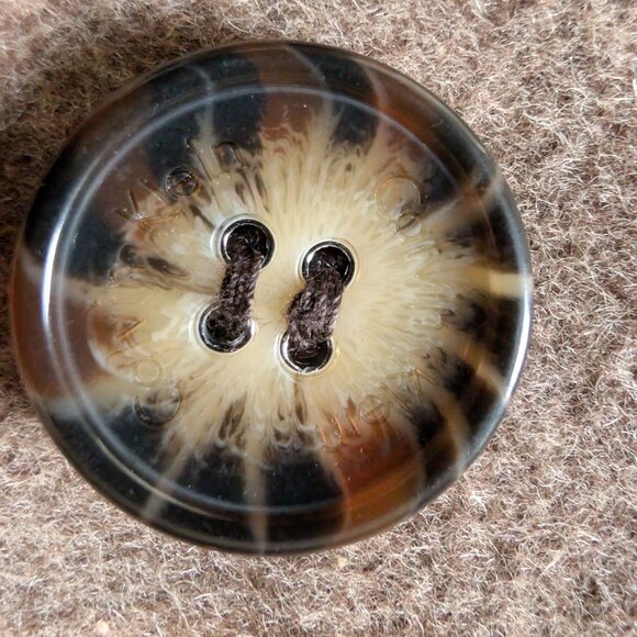 Vintage Calvin Klein Double Breasted Wool/Silk Pea Coat | Oat Women's Size 10 - Picture 9 of 15